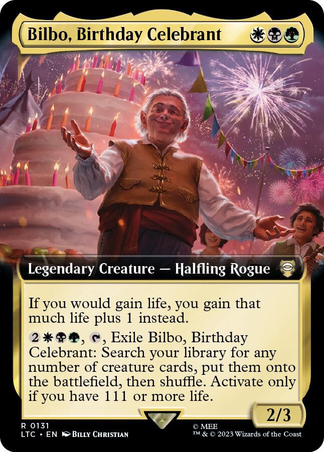 Bilbo, Birthday Celebrant (Extended Art) | Commander: The Lord of the Rings: Tales of Middle-earth #131