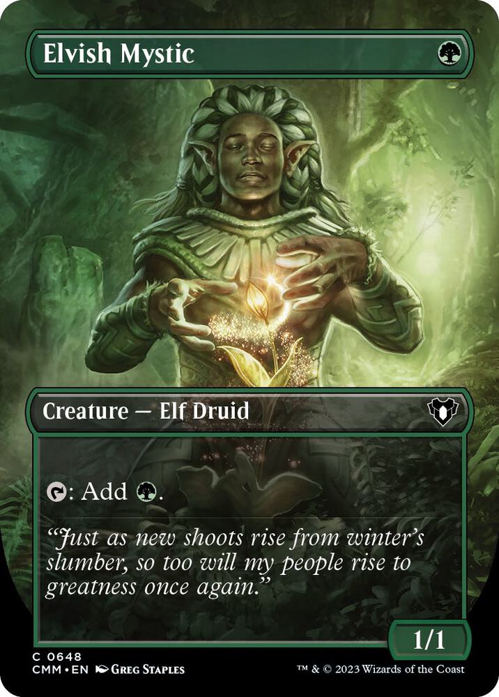Elvish Mystic (Borderless) | Commander Masters #648