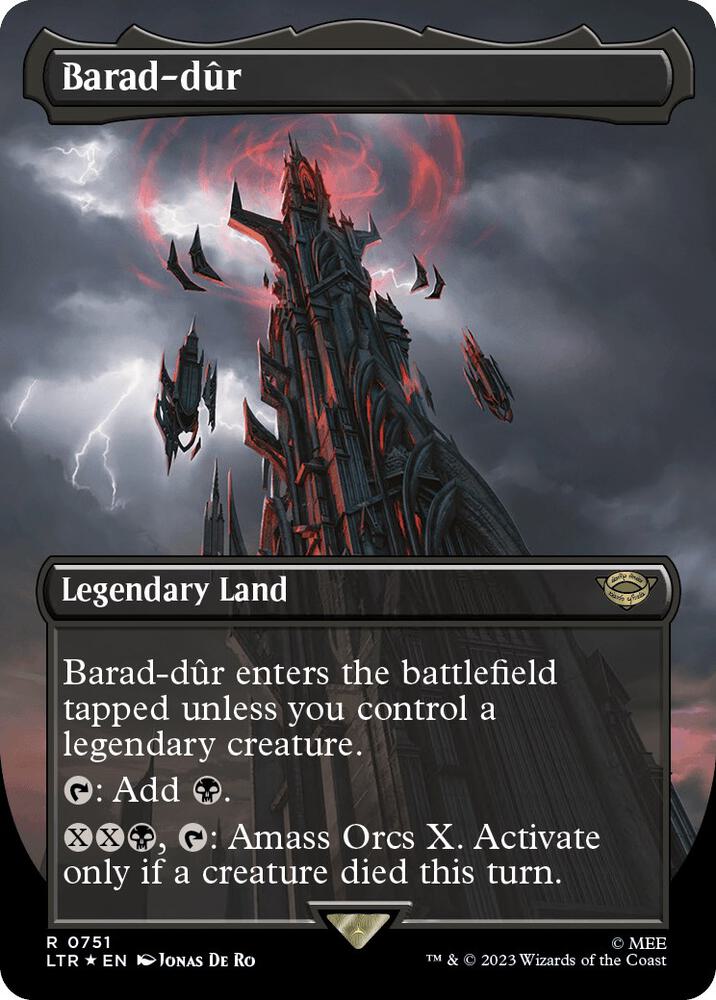Barad-dur (0751) (Borderless) (Surge Foil) | Universes Beyond: The Lord of the Rings: Tales of Middle-earth #751