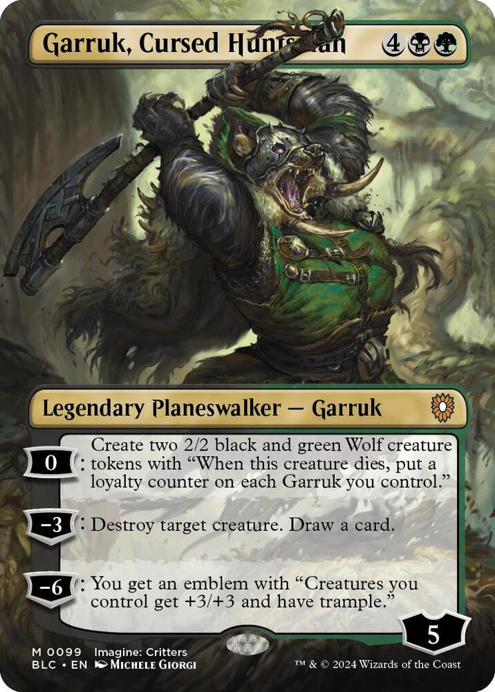 Garruk, Cursed Huntsman (Borderless) | Commander: Bloomburrow #99