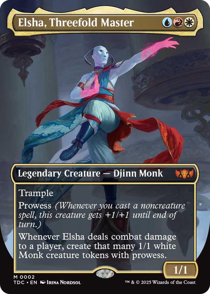 Elsha, Threefold Master (Borderless) | Commander: Tarkir: Dragonstorm #2
