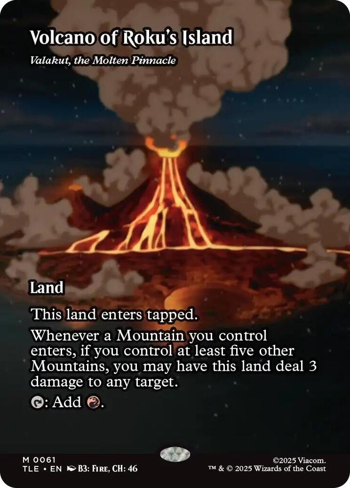Volcano of Roku's Island - Valakut, the Molten Pinnacle (Borderless) | Avatar: The Last Airbender: Eternal-Legal #61