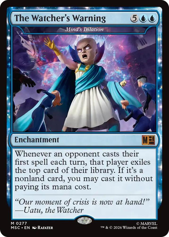 The Watcher's Warning - Mind's Dilation (Surge Foil) | Commander: Marvel Super Heroes #277
