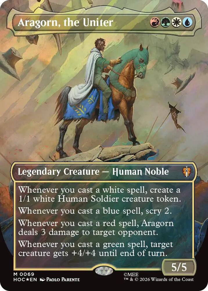 Aragorn, the Uniter (Borderless) (Surge Foil) | The Hobbit: Eternal-Legal #69