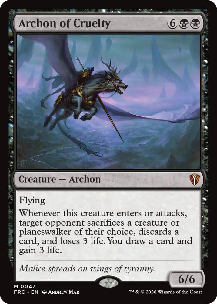 Archon of Cruelty | Commander: Reality Fracture #47