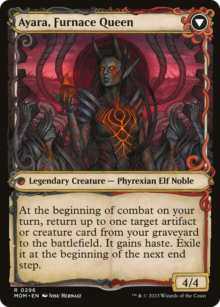 Ayara, Widow of the Realm // Ayara, Furnace Queen | March of the Machine #296
