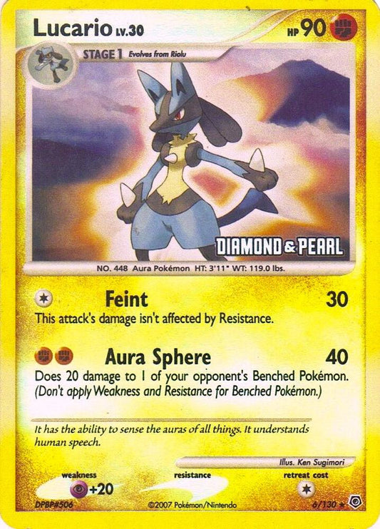 Lucario - 6/130 [Diamond & Pearl] | Burger King Promos #006/130