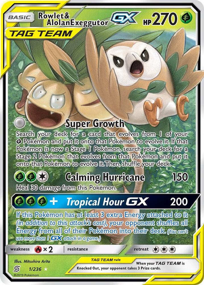 Rowlet & Alolan Exeggutor GX | SM - Unified Minds #1/236