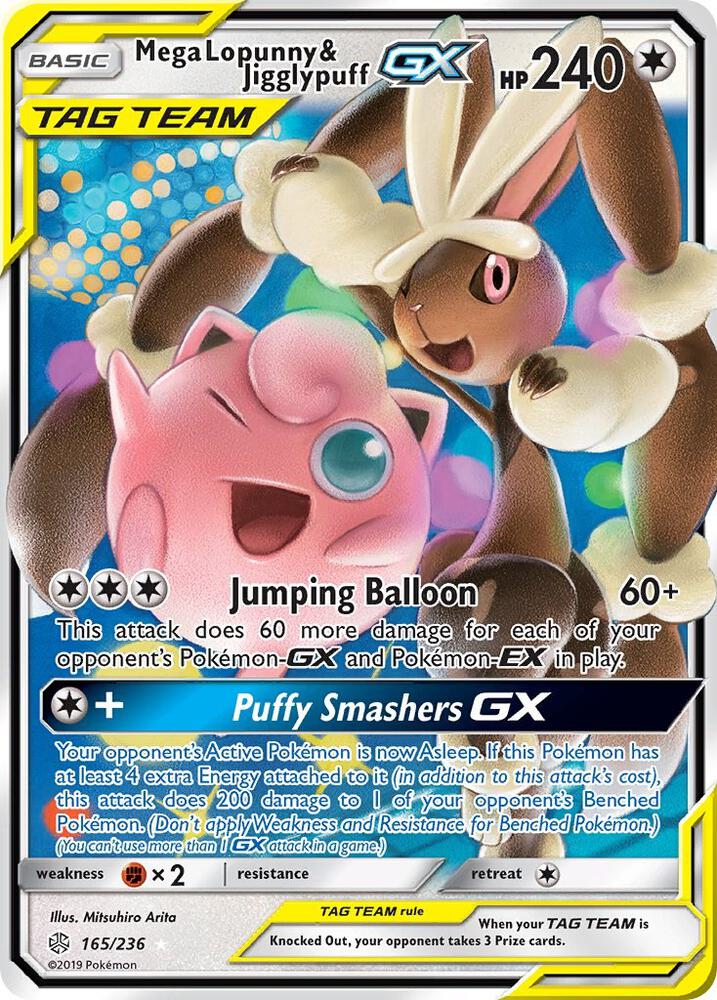 Mega Lopunny & Jigglypuff GX | SM - Cosmic Eclipse #165/236