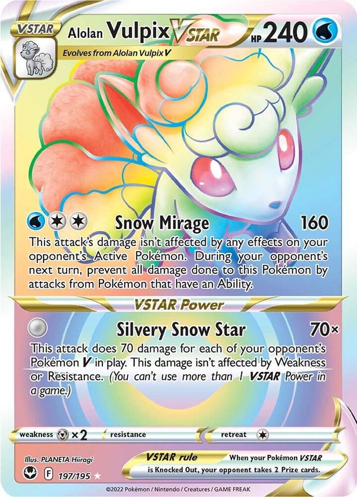 Alolan Vulpix VSTAR (Secret) | SWSH12: Silver Tempest #197/195