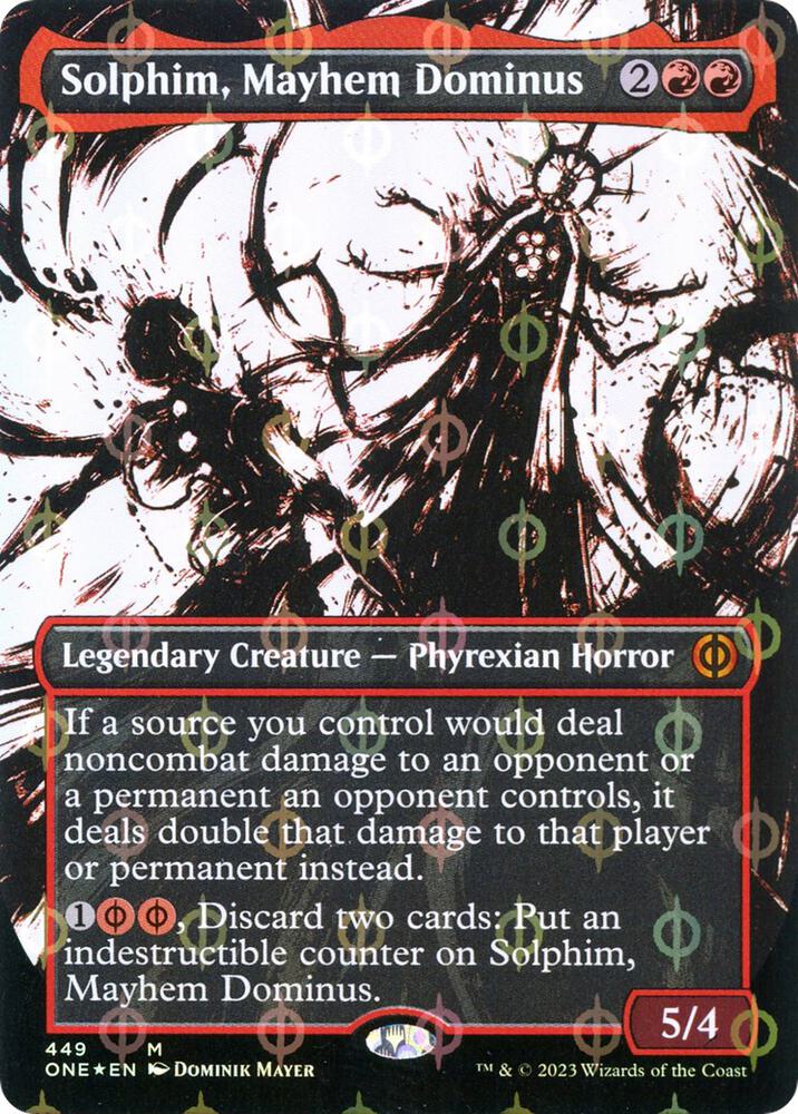 Solphim, Mayhem Dominus (Showcase) (Step-and-Compleat Foil) | Phyrexia: All Will Be One #449