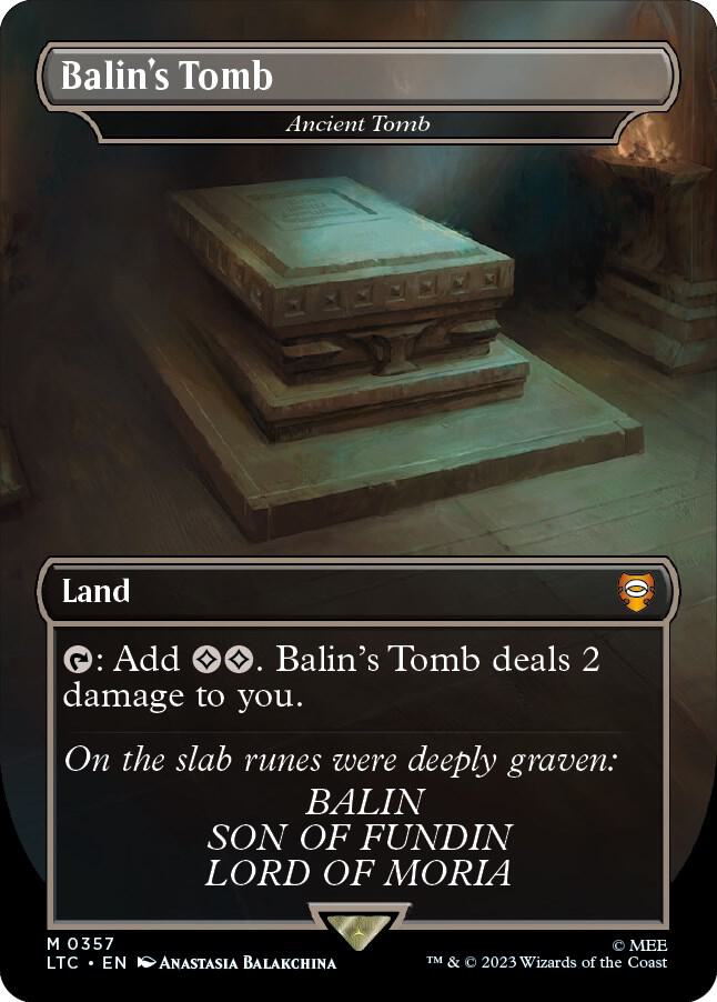 Balin's Tomb - Ancient Tomb (Borderless) | Commander: The Lord of the Rings: Tales of Middle-earth #357