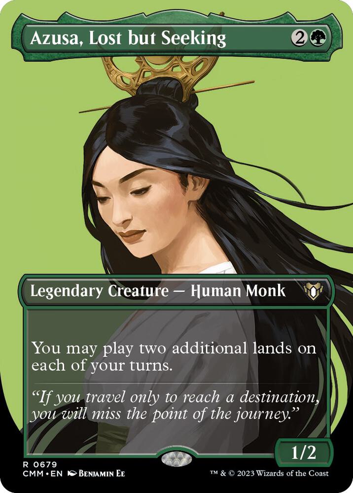 Azusa, Lost but Seeking (Borderless) | Commander Masters #679