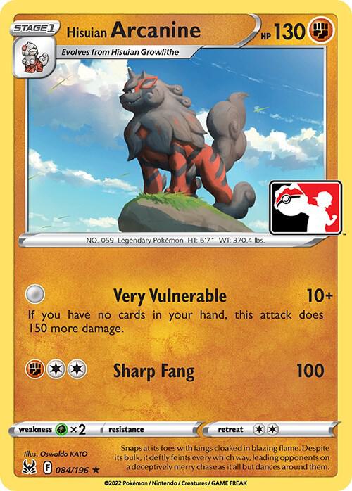 Hisuian Arcanine - 084/196 | Prize Pack Series Cards #084/196