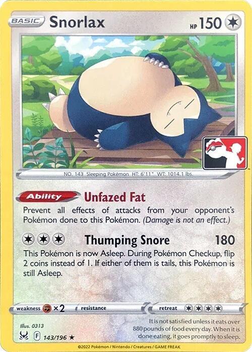 Snorlax - 143/196 | Prize Pack Series Cards #143/196