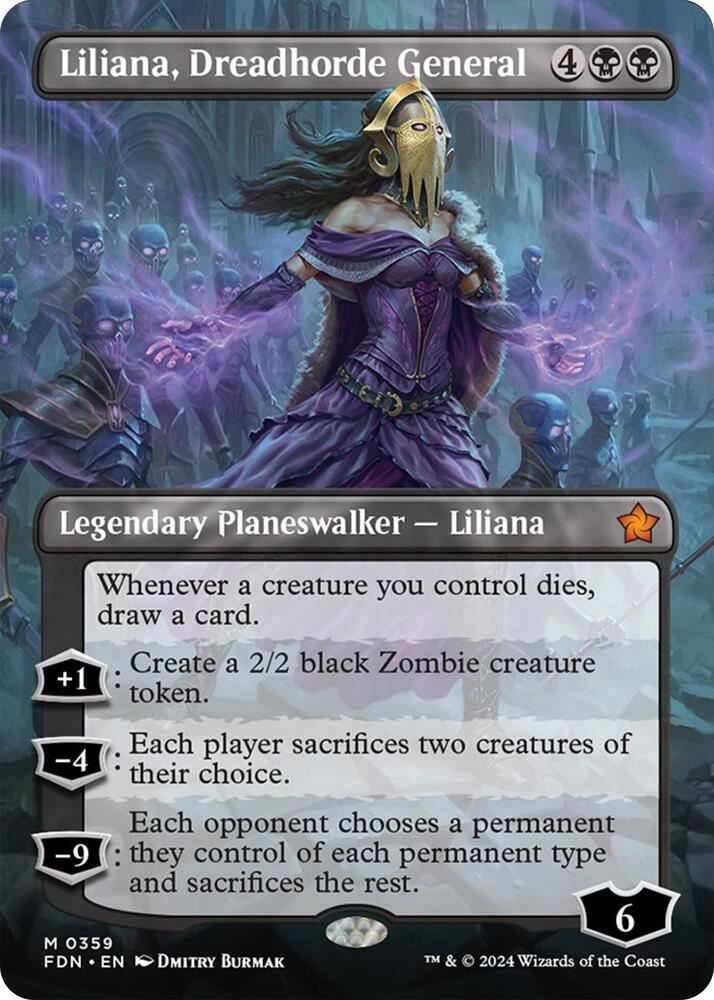 Liliana, Dreadhorde General (Borderless) | Foundations #359