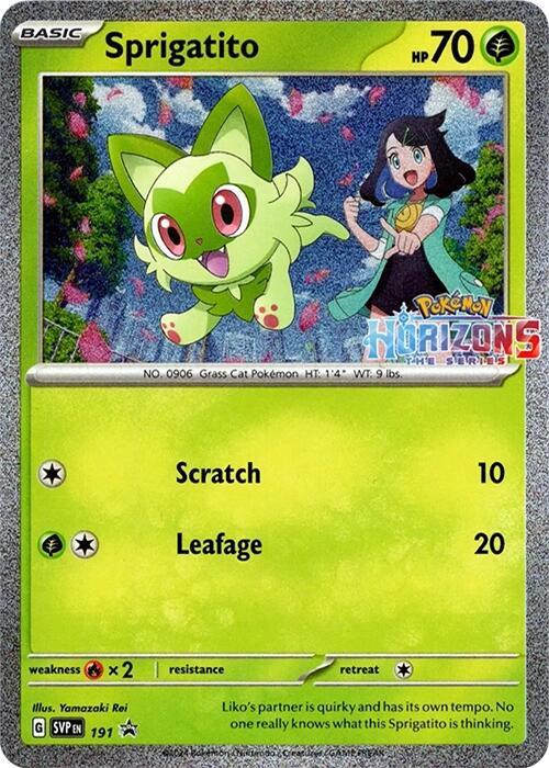 Sprigatito - 191 (Pokemon Horizons Stamped) | SV: Scarlet & Violet Promo Cards #191