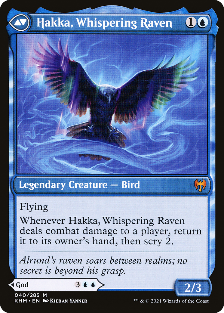 Alrund, God of the Cosmos // Hakka, Whispering Raven | Kaldheim #40
