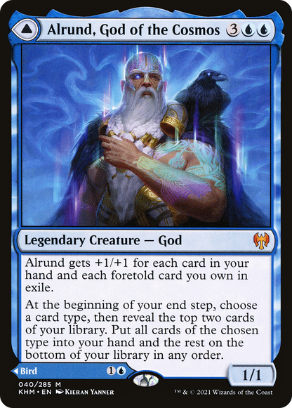 Alrund, God of the Cosmos // Hakka, Whispering Raven | Kaldheim #40