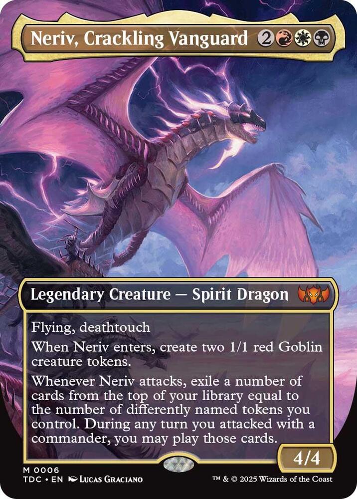 Neriv, Crackling Vanguard (Borderless) | Commander: Tarkir: Dragonstorm #6