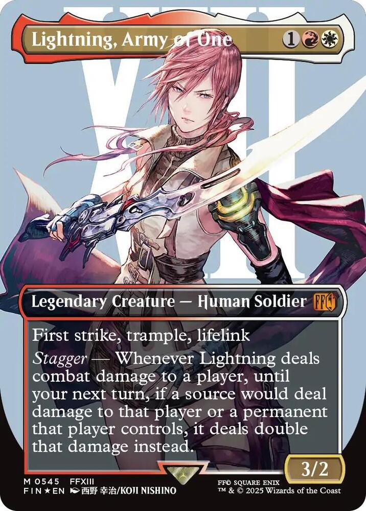 Lightning, Army of One (0545) (Borderless) (Surge Foil) | FINAL FANTASY #545