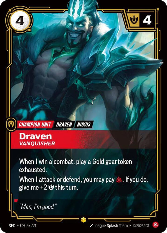 Draven, Vanquisher (Alternate Art) | Spiritforged #020a/221