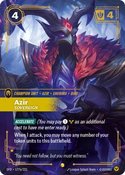 Azir, Sovereign (Alternate Art) | Spiritforged #177a/221
