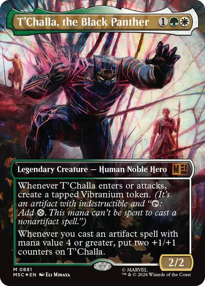 T'Challa, the Black Panther (Borderless) (Surge Foil) | Commander: Marvel Super Heroes #881
