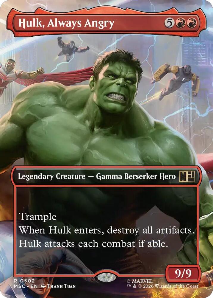 Hulk, Always Angry (Borderless) | Commander: Marvel Super Heroes #502