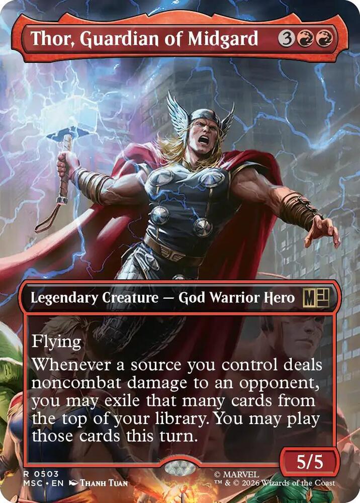 Thor, Guardian of Midgard (Borderless) | Commander: Marvel Super Heroes #503