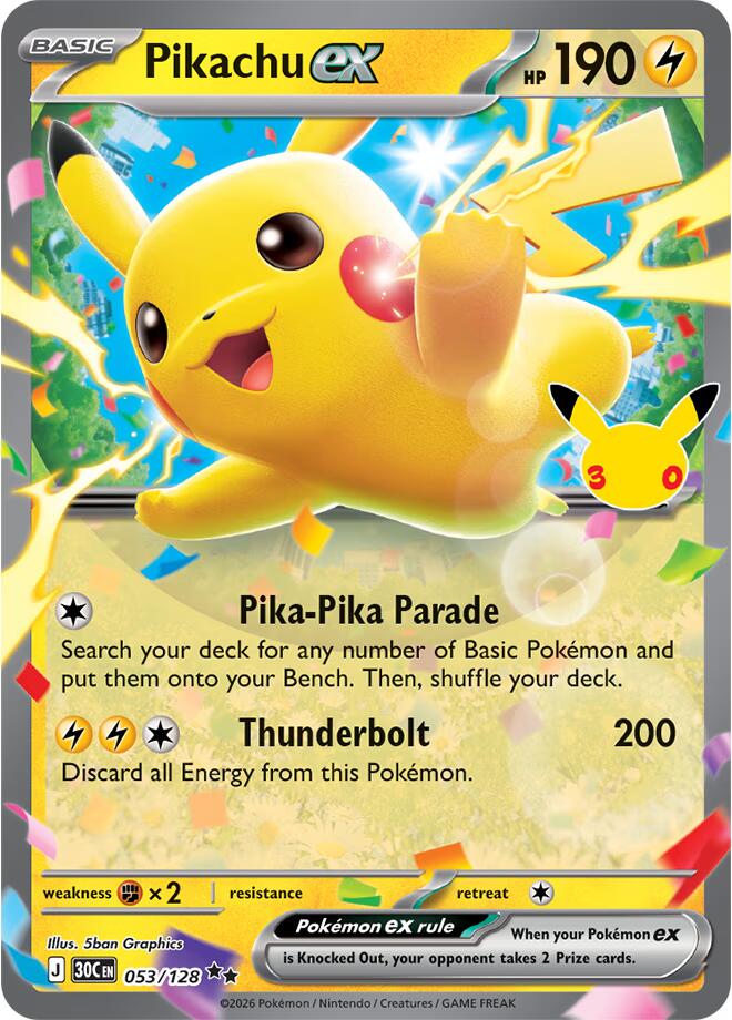 Pikachu ex - 053/128 | ME: 30th Celebration #053/128