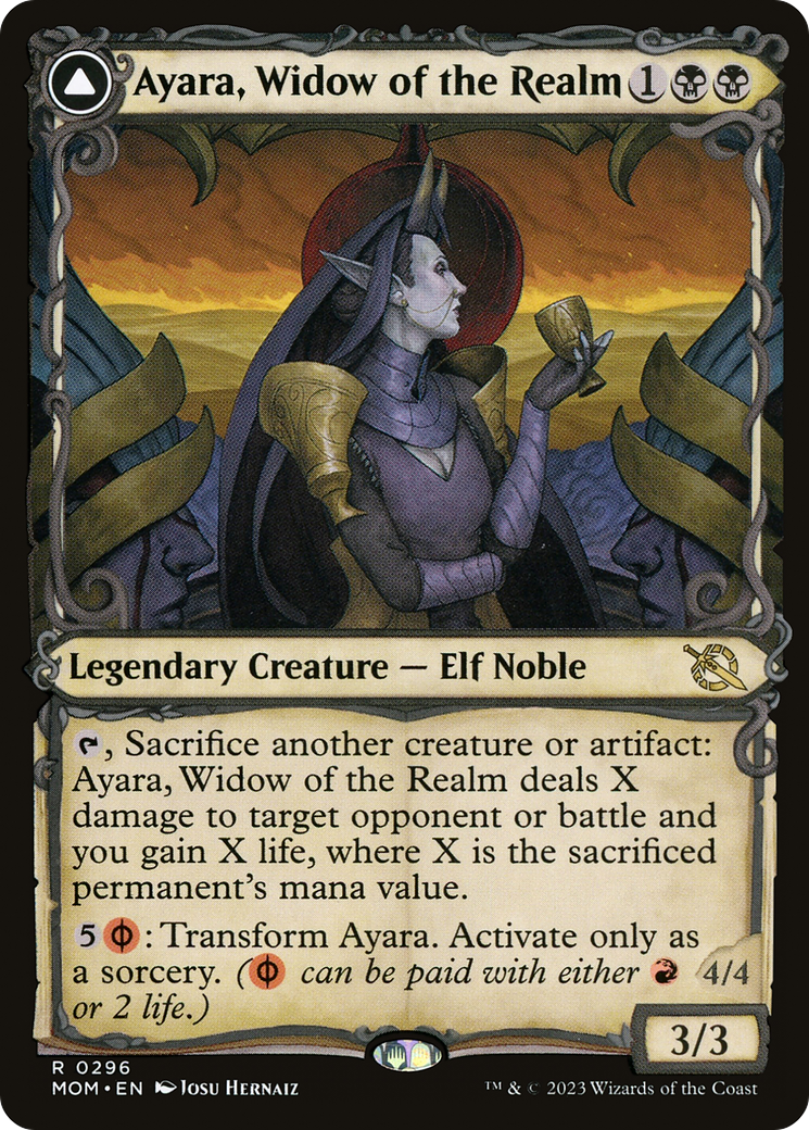 Ayara, Widow of the Realm // Ayara, Furnace Queen | March of the Machine #296