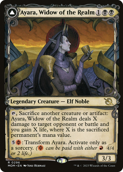 Ayara, Widow of the Realm // Ayara, Furnace Queen | March of the Machine #296