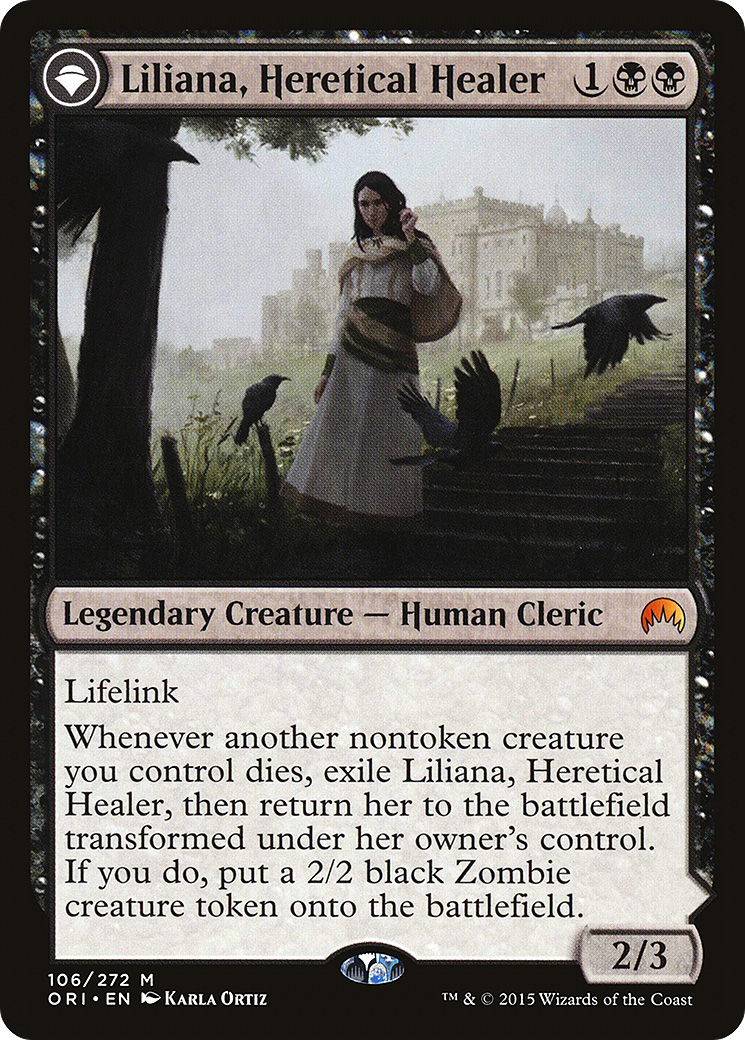 Liliana, Heretical Healer // Liliana, Defiant Necromancer | Magic Origins #106